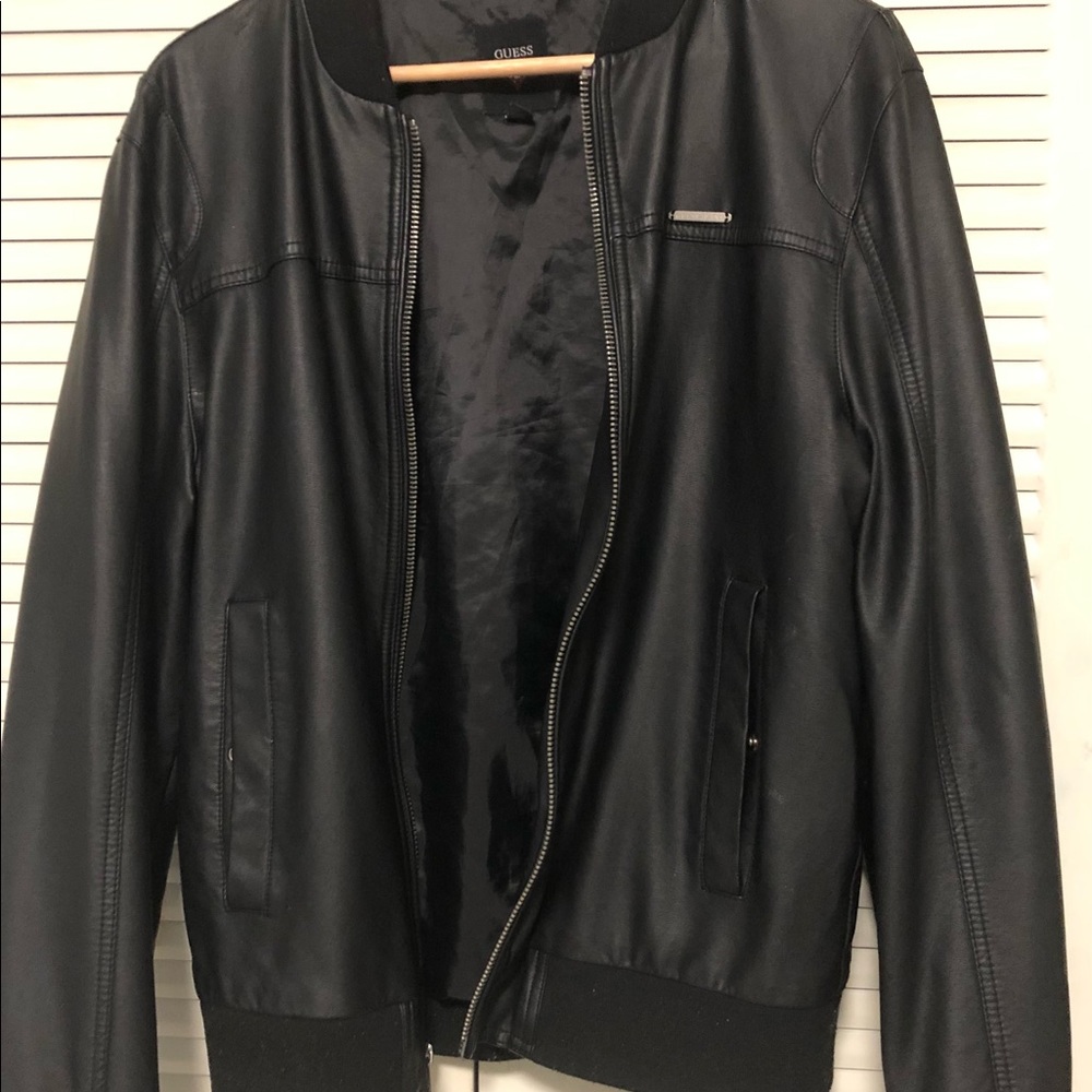 Guess Black Faux Leather Jacket